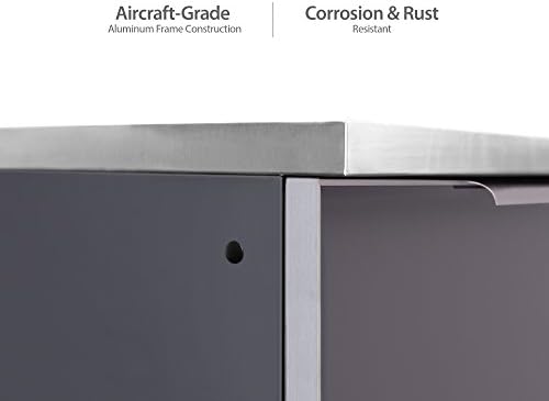 NewAge Products Classic Series 4PC Aluminum Slate Gray Modular Outdoor Kitchen Set - 24" D x 97" W x 35.5" H - Image 5
