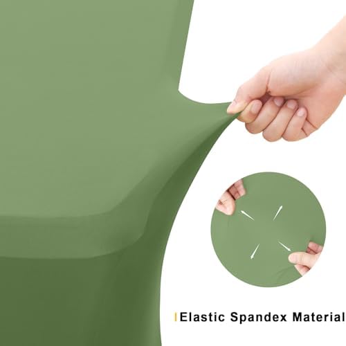 Smiry 2 Pack Spandex Table Cloth 5FT, Elastic Fitted Sage Green Tablecloth - Image 3