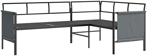 2 Piece Patio Dining Set with Thick Cushions & Side Storage, Anthracite Steel Outdoor Furniture Set for Garden, Backyard, Balcony, Durable Powder-Coated Metal Bistro Table and Chairs - Image 5