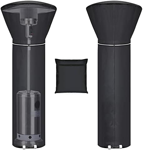 Patio Heater Covers with Reflective Strip,Outdoor Heater Cover Waterproof,Dustproof,Wind-Resistant,Sunlight-Resistant,Snow-Resistant,Black,89.5''x 33.5" Dome x 19.5" Base by HUALEDIBrandHome