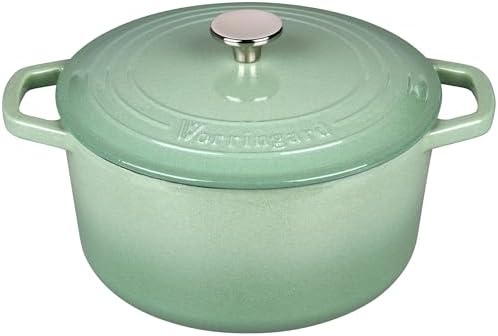 VORRINGARD Enameled Cast Iron Dutch Oven Pot with Lid, for Bread Baking, Round Bread Oven- include Sourdough Bread Baking Supplies set, 4.5QT, Sage Green - Image 4