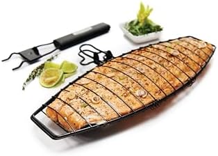 GrillPro 21015 Detachable Handle Fish Basket, Chrome by GrillPro