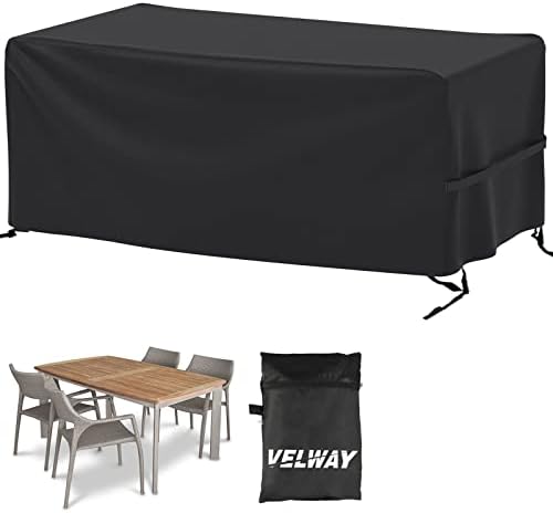 Velway Patio Furniture Cover Outdoor, Waterproof Rectangular Patio Table Chair Sofa Set Cover, 67”Lx37”Wx28”H, All Weather Oxford Tear-Resistant Material with Zipper Carrying Bag Windproof Buckles by Velway