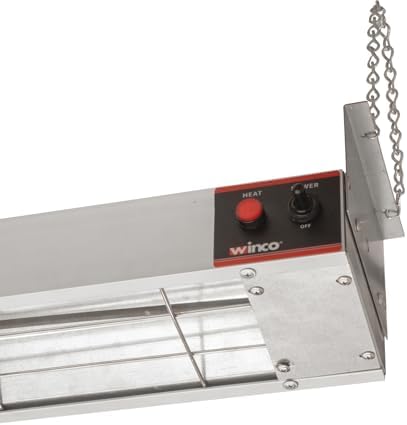 Winco 36" Silver Food Heat Lamp Strip Heater with Undermount Brackets - Image 5