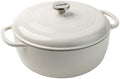 Lodge Essential Enamel Cast Iron Dutch Oven, 7.5 Quart, Oyster White by Lodge