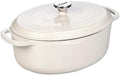 Lodge Enameled Cast Iron Oval Dutch Oven with Lid, 7 Quart, Oyster White by Lodge