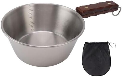 Outdoor Skillet Large Capacity Sturdy for Camping Hiking and Picnics 304 Stainless Steel (Silver) - Image 6
