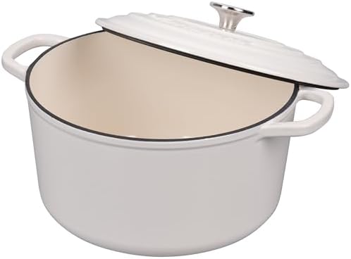 VORRINGARD Enameled Cast Iron Dutch Oven Pot with Lid, for Sourdough Bread Baking, Round Dutch Ovens, 4.5 Quart, White - Image 5