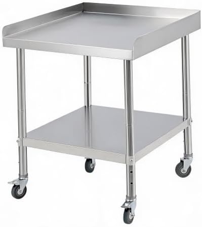 Stainless Steel Equipment Stand, Prep Table Metal Table w/Wheel by JustSmart