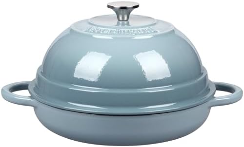 VORRINGARD Cast Iron Enameled Dutch Oven Pot with Lid for Bread Baking, Bread Oven, 6 Quart, Sea Salt by Unknown