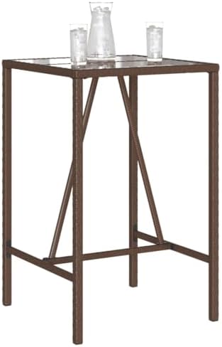 Outdoor Bar Table Brown Patio, Deck Furniture – Exterior, Garden Dining Table for Balcony, Kitchen, and Backyard, Mesa Tables - Image 5