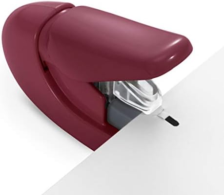 Plus Paper Clinch Compact Staple-Free Stapler, Burgundy Wine - Image 3