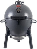 Char-Griller AKORN Jr. Portable Kamado Charcoal Grill and Smoker, Triple-Wall Insulated Steel with Cast Iron Grates and Locking Lid, 155 Sq. In. Cooking Area, Ash by Char-Griller