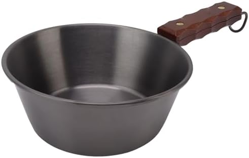 Aramox Camping Skillet 304 Stainless Steel Outdoor Skillet with Wooden - Image 5