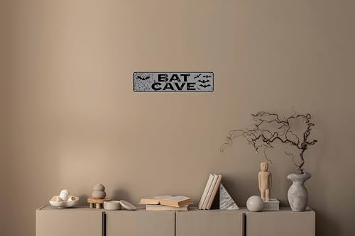 Bat Cave Metal Sign 4x16in Funny Man Cave Plaque for Garage Bedroom Bar Rustic Home Bathroom Wall Decor - Image 5