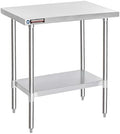 DuraSteel 30x36 Stainless Steel Work Table - NSF Commercial Prep Metal Table - Outdoor Pizza Oven Stand w/Under Shelf - Kitchen Island Laundry Utility Garage Microwave Stand Large Rolling Storage Cart by DuraSteel