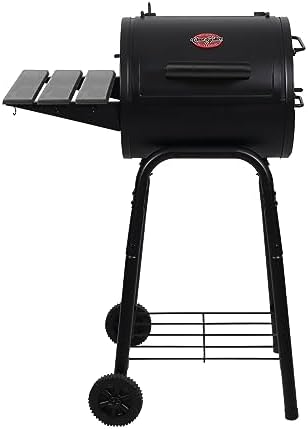 Char-Griller® Patio Pro Charcoal Grill and Smoker with Cast Iron Grates, Premium Metal Shelf and Damper Control, 250 Cooking Square Inches in Black, Model 1616 by Char-Griller