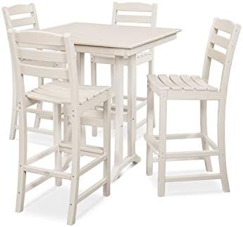 POLYWOOD® La Casa Café 5-Piece Farmhouse Trestle Bar Set in Sand by Unknown