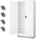 Letaya Metal Garage Storage Cabinets with Lock Door and Adjustable Shelves, Steel Tool Cabinets for Home,Office,Warehouse Organisieren (White, 74.41" H) by LetayaMetalCabinets
