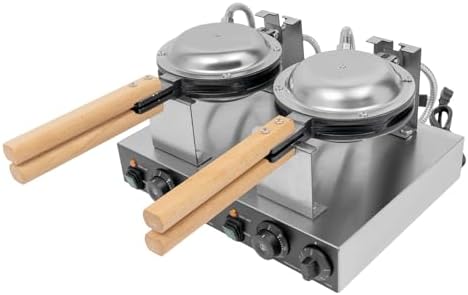 Commercial Waffle Maker, 2830W Electric Honeycomb-Shaped Waffle Machine, Double-head Stainless Steel Waffle Iron Baker with Non-Stick Coating, 122-572℉ Temperature Adjustable - Image 2