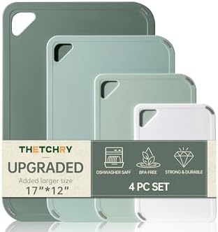 THETCHRY Plastic Cutting Board Set, Extra Large Cutting Board for Kitchen by Thetchry