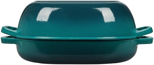 EDGING CASTING Enameled Cast Iron Oval Dutch Oven Pot with Lid, Dutch Oven for Sourdough Bread Baking, Bread Oven, Bread Dutch Oven, Oval Bread Pan, 7qt, Darkcyan - Image 6