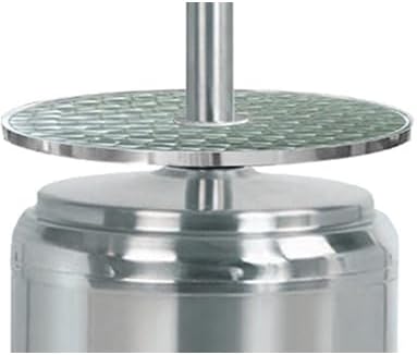 87'' Tall Patio Heater, 49000 BTU, Stainless Steel, Adjustable Table, Weight Bladder, Wheels, Regulator and Hose - Image 2