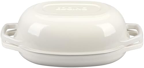 EDGING CASTING Enameled Cast Iron Oval Dutch Oven Pot with Lid, Dutch Oven for Sourdough Bread Baking, Bread Oven, Bread Dutch Oven, Oval Bread Pan, 5qt, White - Image 7
