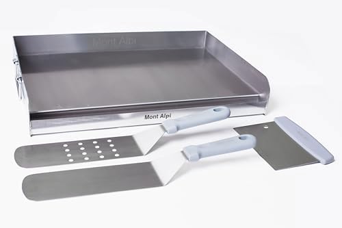 Mont Alpi 82-Inch Deluxe Stainless Steel Modular Outdoor Kitchen Island - 32" BBQ Grill | Side Burner | Flat Top Griddle | Pizza Peel Kit Included - Image 7