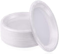 Plastic Plates 9 Inch Plastic Solid Round Party Dessert Dinner Plates for Weddings Party BBQs Birthday Camping and Anniversary (30, White) by Unknown