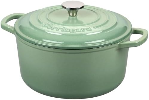 VORRINGARD Enameled Cast Iron Dutch Oven Pot with Lid, for Sourdough Bread Baking, Round Dutch Ovens, 4.5 Quart, Sage Green - Image 6