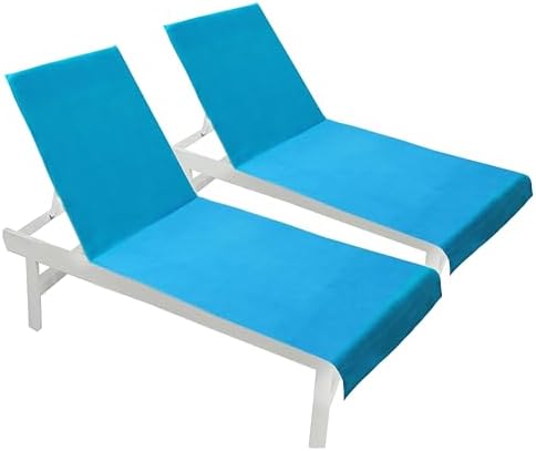 COTTON CRAFT Pool Lounge Chair Cover - 2 Pack - Aqua by COTTONCRAFT