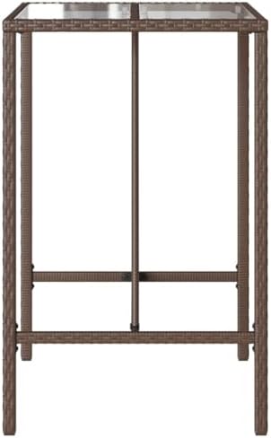 Outdoor Bar Table Brown Patio, Deck Furniture – Exterior, Garden Dining Table for Balcony, Kitchen, and Backyard, Mesa Tables - Image 7