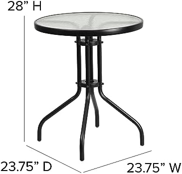 Flash Furniture 23.75 in Round Table, Black - Image 3