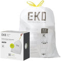 EKO 9.3 Gallon / 30–35 Liter Drawstring Trash Bags, 110 Count Heavy-Duty Tall Kitchen Garbage Can Liners, Extra-Strong Leak-Resistant, Unscented, White, Code K by Unknown