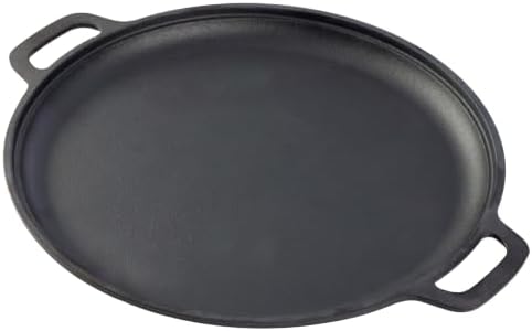 Home-Complete Cast Iron Pizza Pan with Dual Handles, 12 Inch by Home-Complete