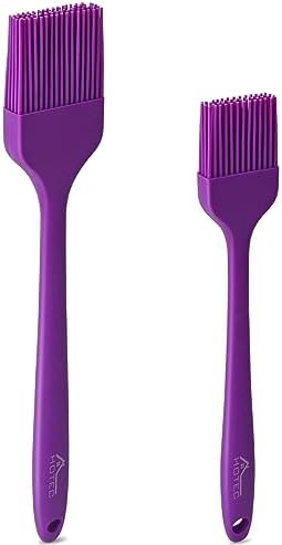 HOTEC 600°F Heat Resistant Silicone Basting &Pastry Brushes, Purple 2 by Hotec