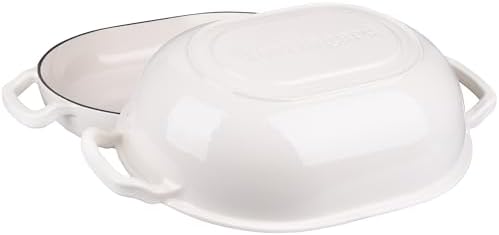 VORRINGARD Enameled Cast Iron Sourdough Bread Oven, Dutch Oven, Loaf Cast Iron Bread Pan for Homemade Bread Baking, Meatloaf Pan with Lid, 7QT, White - Image 4