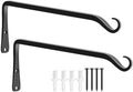 FEED GARDEN 2 Pack 12 Inch Hanging Plant Bracket Wall Hooks Decorative Plant Hangers for Outdoor Hanging Bird Feeders, Wind Chimes, Plant Baskets, Black by FEEDGARDEN