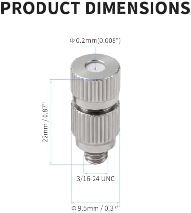 5 Pcs Misting Nozzles, 0.2mm Orifice, Stainless Steel, Anti-Drip - Image 2