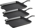 Lodge Seasoned Cast Iron Square Griddle - 11 Inches - Durable Pan - Cast Iron Cookware for Pancakes, Eggs, Bacon & Grilling Favorites (Pack of 3) by Lodge