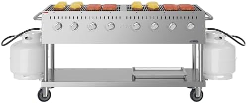 60 in. Commercial Mobile Outdoor Propane Gas Grill, ETL Listed in Stainless-Steel (KM-CGM-60) by KoolMore