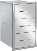 Outdoor Kitchen BBQ Drawers Stainless Steel Built-in with Handle Weatherproof Storage for Outdoor Grill Station Accessories (16''W x 28.5''H x 20.5''D) by MIGODA