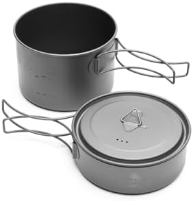 TOAKS Titanium Compact Cookset 2pcs – 800ml Pot and 400ml Pot with Lid，Seamless Nesting Design for Backpacking, Camping, and Outdoor Cooking - Image 3