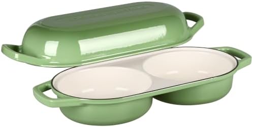 EDGING CASTING Enameled Cast Iron Double Bread Dutch Oven, Pistachio Green - Image 7