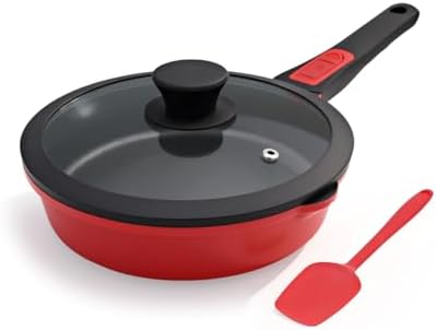 8 Inch Small Frying Pan Skillet with Lid, Nonstick Mini Saute Pan by Bobikuke
