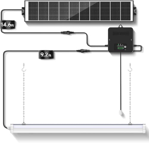 Solar Shed Light with Pull Cord, 1500LM LED Bars,5000K 1-Pack by Etetale