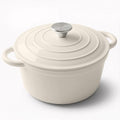 Miereirl 4.5 Quart Enameled Dutch Oven Pot with Lid, Cast Iron Dutch Oven with Dual Handles for Bread Baking, Cooking, Non-stick Enamel Coated Cookware (Beige) by Miereirl