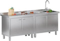 Jocisland 84-Inch Stainless Steel Utility Sink Cabinet with Faucet by Jocisland