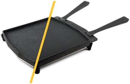ooni Cast Iron Dual-Sided Grizzler Plate - 13.6" x 12.5" Reversible Griddle with Removable Handle and Stainless Steel Trivet, Pre-Seasoned Non-Stick Oven Safe Cookware, Pizza Oven and BBQ Accessories - Image 2